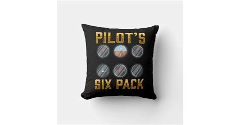 Pilots Six Pack Flight Humor Flight Airplane Lover Throw Pillow Zazzle