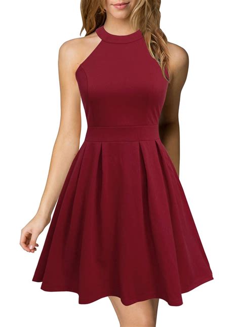 Berydress Womens Short Party Cocktail Backless A Line Halter Neck