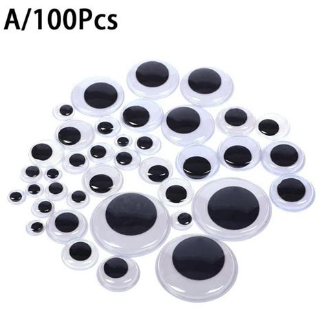 100 Self Adhesive Googly Eyes Stick On Sticky Wobbly Wiggly Craft 6