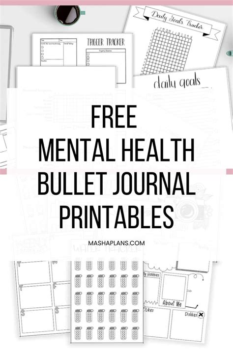 Free Mental Health Bullet Journal Printables Masha Plans