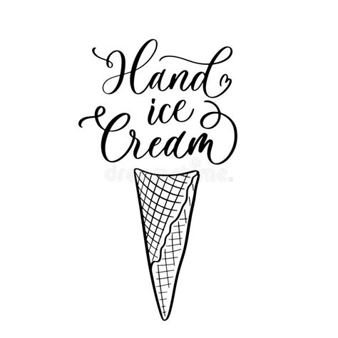 Ice Cream Day Calligraphy Hand Lettering Isolated On White Vector