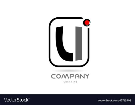 U black and white alphabet letter logo icon Vector Image