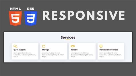 Responsive Services Section Using Html Css And Flexbox Beginner