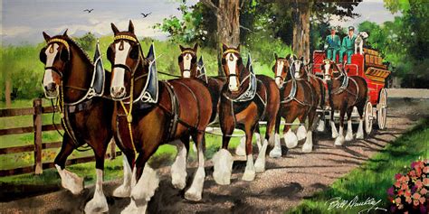 Budweiser Clydesdales Painting By Bill Dunkley Fine Art America