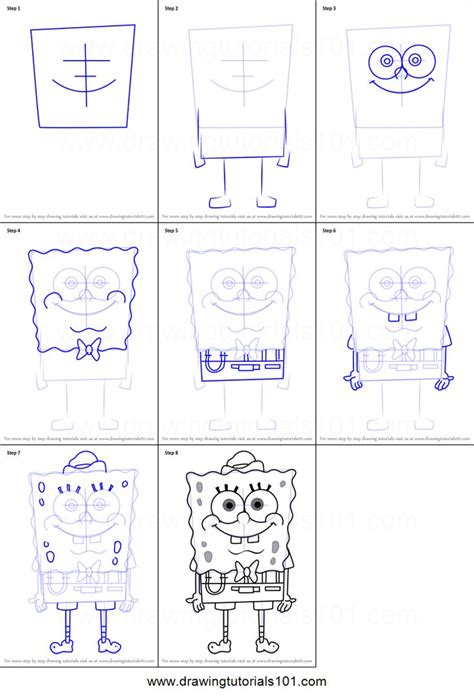 How to Draw SpongeBuck SquarePants from SpongeBob SquarePants Printable Drawing Sheet by ...