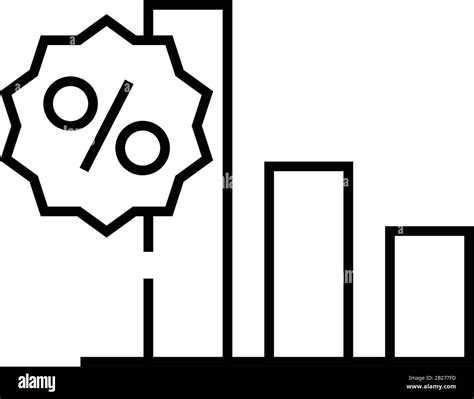 Sales Charts Line Icon Concept Sign Outline Vector Illustration