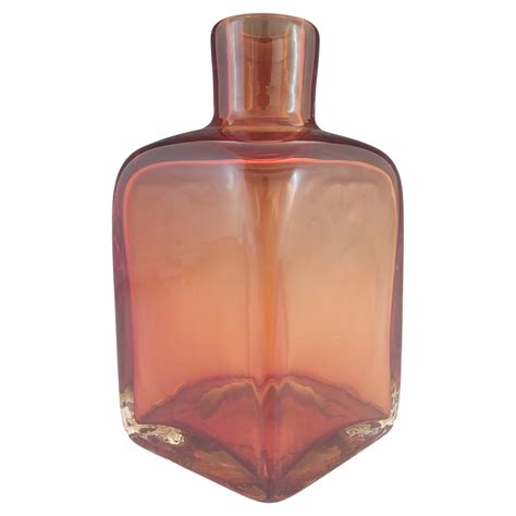 Oversized Amber Colored Murano Glass Sommerso Perfume Bottle At 1stdibs Murano Sommerso