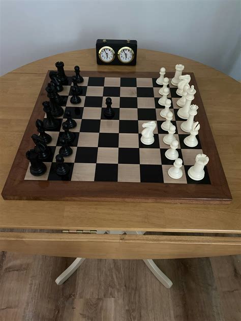 21" Ebony, Maple and Acacia Chess Board