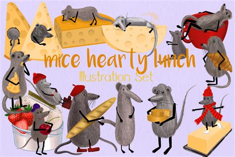 Hearty Lunch Of Mice Graphic By Sadalmellik Watercolor · Creative Fabrica