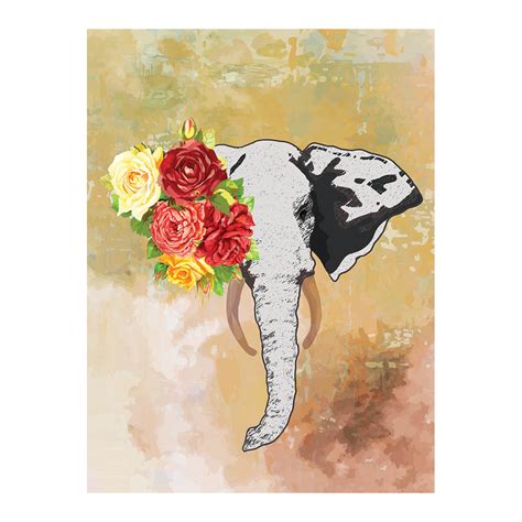 Floral Elephant Wall Art By Modern Prints