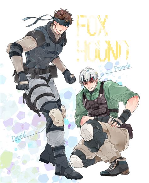 Safebooru 2boys Bandana Brown Hair Frank Jaeger Grey Hair Metal Gear