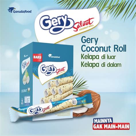 Jual GERY SALUUT Coconut Roll Wafer Roll Shopee Indonesia