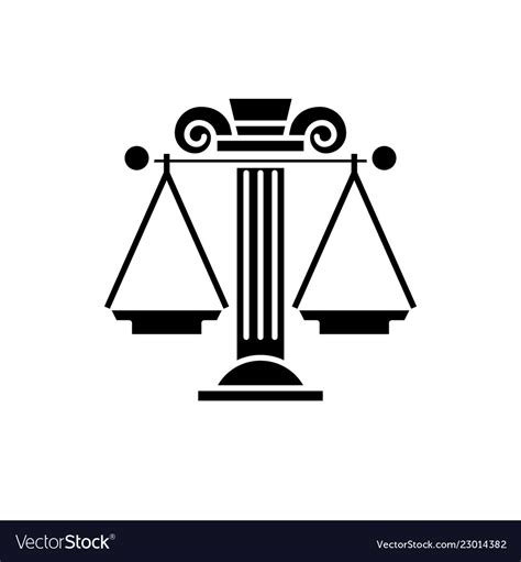 Judicial System Black Icon Sign Royalty Free Vector Image