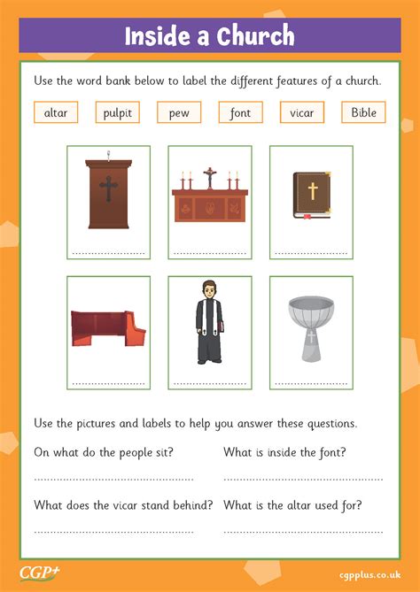 Names Of The Parts Of A Church Clearance Stores Worksheets