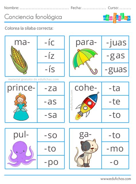 Conciencia Fonol Gica Y Sil Bica Actividades Para Ni Os Gratis