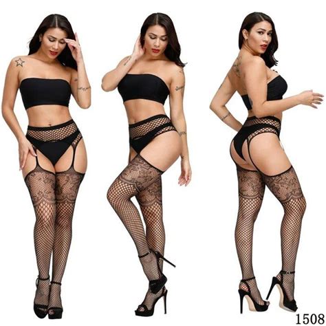 Collants Résille Sans Entrejambe Pour Femmes Collants Taille Haute