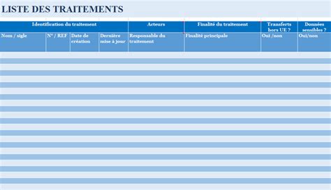 Modèle De Registre Rgpd Sur Excel Modèles Excel