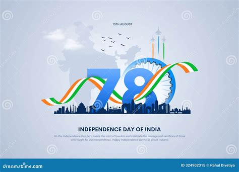 Creative Vector Illustration Of India Independence Dat Stock