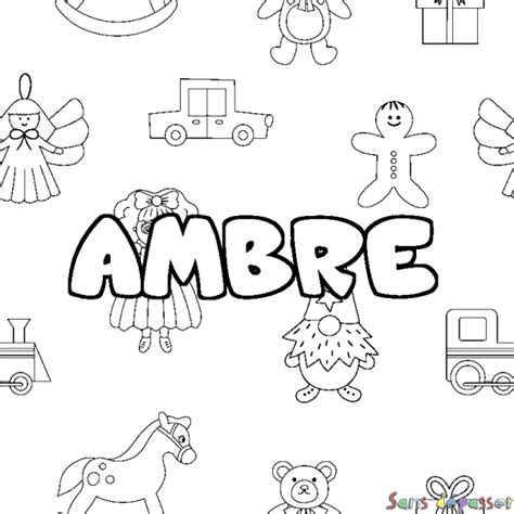 Coloriage Pr Nom Ambre D Cor Jouets Sans D Passer