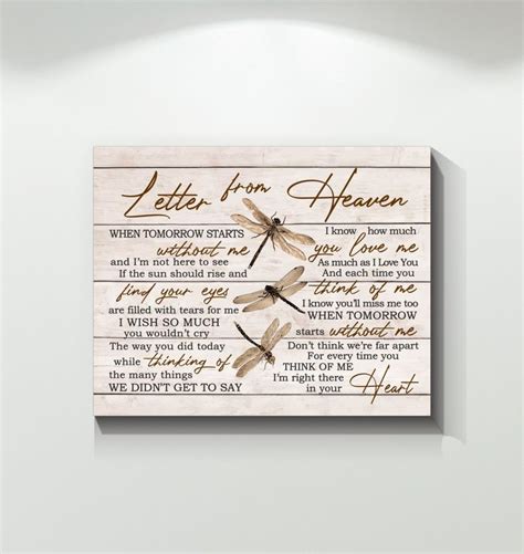 Hay Poster Canvas Dragonfly Letter From Heaven Letter From Heaven