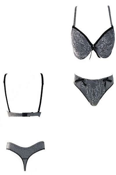 Set Lenjerie Intima Dama Venerastyle Marseille 01 Negru Alb 80c Eu