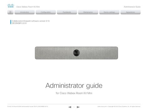 Pdf Cisco Webex Room Kit Mini Administrator Guide Collaboration