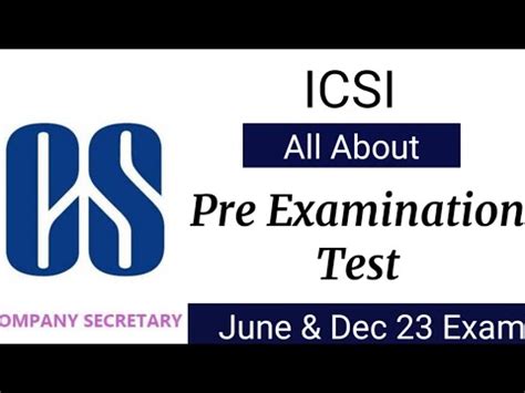 Icsi Important Update Regarding Pre Examination Test Youtube