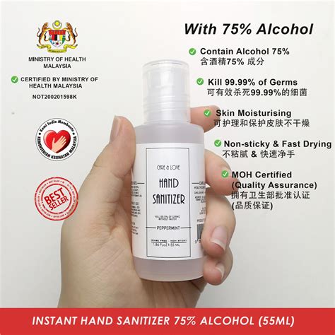 READY STOCKS 75 ALCOHOL HAND SANITIZER 55ML APPROVED BY KKM 现货