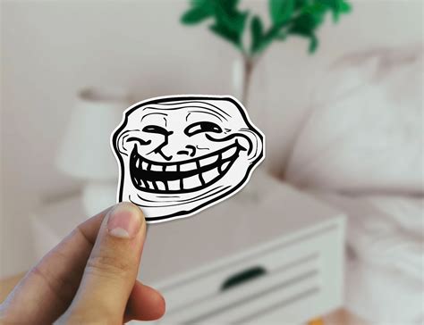 Troll Face Meme Stickers Funny Troll Face Stickers Troll Etsy