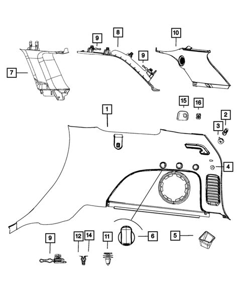 2021 2022 Jeep D Pillar Molding Left 5VP15LC5AE QuirkParts