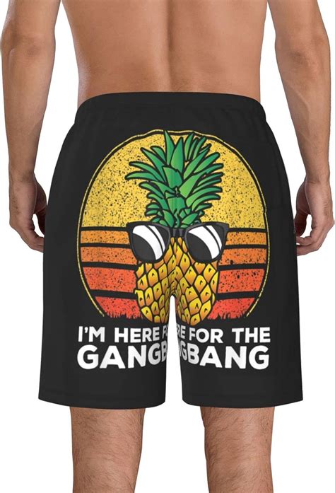 Buy Nuttag Upside Down Pineapple Swim Trunks Mans Quick Dry Bathing