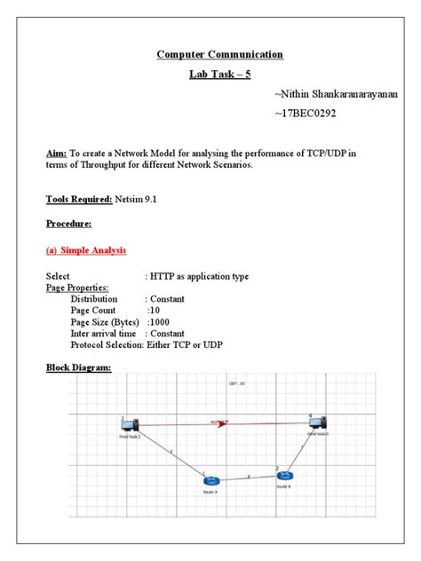 Computer Communication Lab Task 5 Nithin Shankaranarayanan 17bec0292 Pdf Transmission