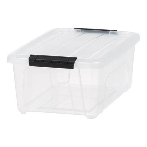 Iris Usa 13 5 Qt Plastic Storage Bins With Lids Clear Latching