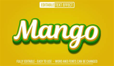 Premium Vector Mango 3d Editable Text Effect