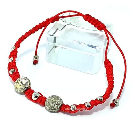 Pulsera San Benito Hilo Rojo Ajustable Consagrada M1