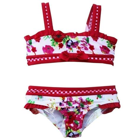 Azul Swimwear Azul Little Girls Think Pink Floral Print Pc Bandeau