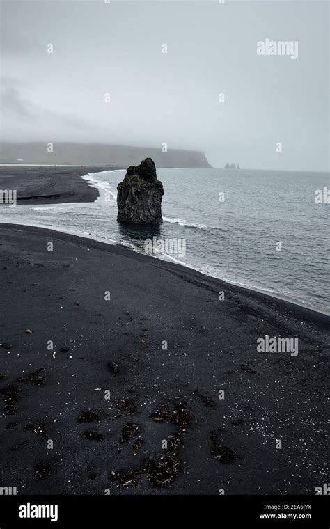 Reynisfjara Viewpoint The Black Sand Beach And Arnardrangur Basalt