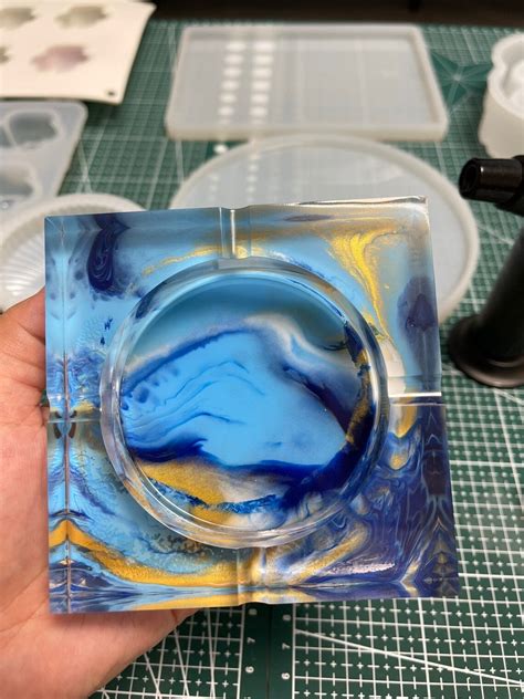 Homemade Resin Ashtray Art Ashtray Painting Trinket Etsy