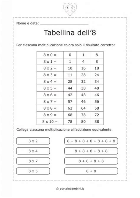 Tabellina Dell 8 Online Exercise For Live Worksheets 52 OFF