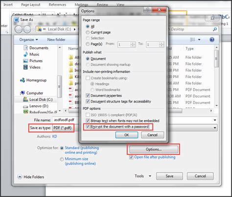 security  secure  save    encryption option  word