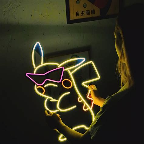 Pikachu Inspired Neon Wall Art Neon Signs By Hoagard Pikachu Neon