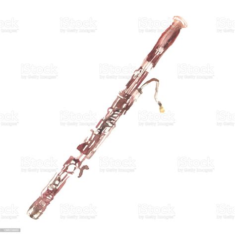 Illustration Of Bassoon Drawn In Watercolor Stock Illustration Download Image Now Woodwind