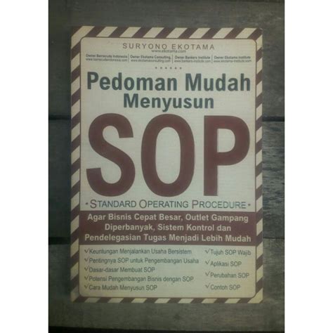 Jual Pedoman Mudah Menyusun Sop Standard Operating Procedure Shopee