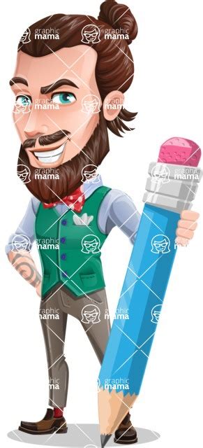 Man Bun Cartoon Character ~ Guy With Man Bun Cartoon Vector Character Checkpoint Bodhoswasust