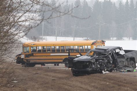 Update School Bus Collides With Pickup Truck Near Sylvan Lake Red