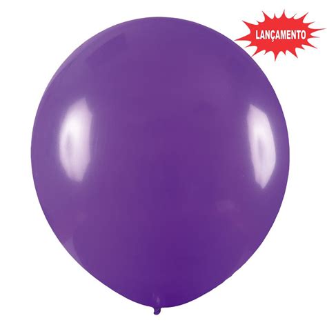 Balão de Festa Redondo Profissional Látex Liso 24 60cm Roxo 3