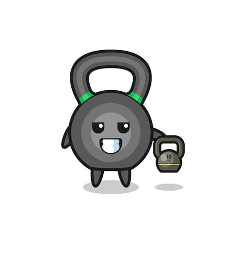 Premium Vector Kettlebell Mascot Lifting Kettlebell In The Gym