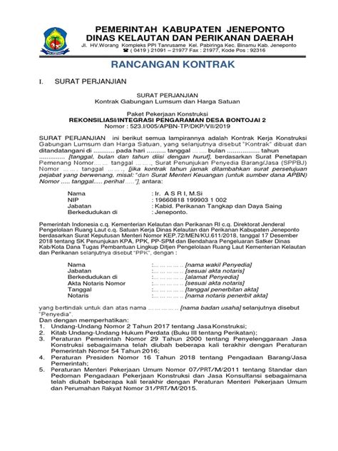 Rancangan Kontrak Tender Pekerjaan Konstruksi Pdf