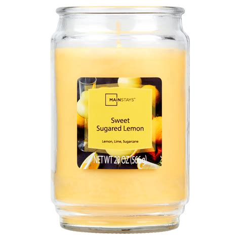 Mainstays Sweet Sugared Lemon Scented Single Wick Large Glass Jar