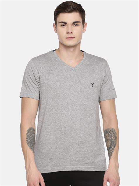 Buy Van Heusen Athleisure Men Grey Solid Smart Tech Easy Stain Release